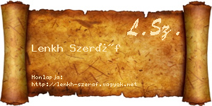 Lenkh Szeráf névjegykártya